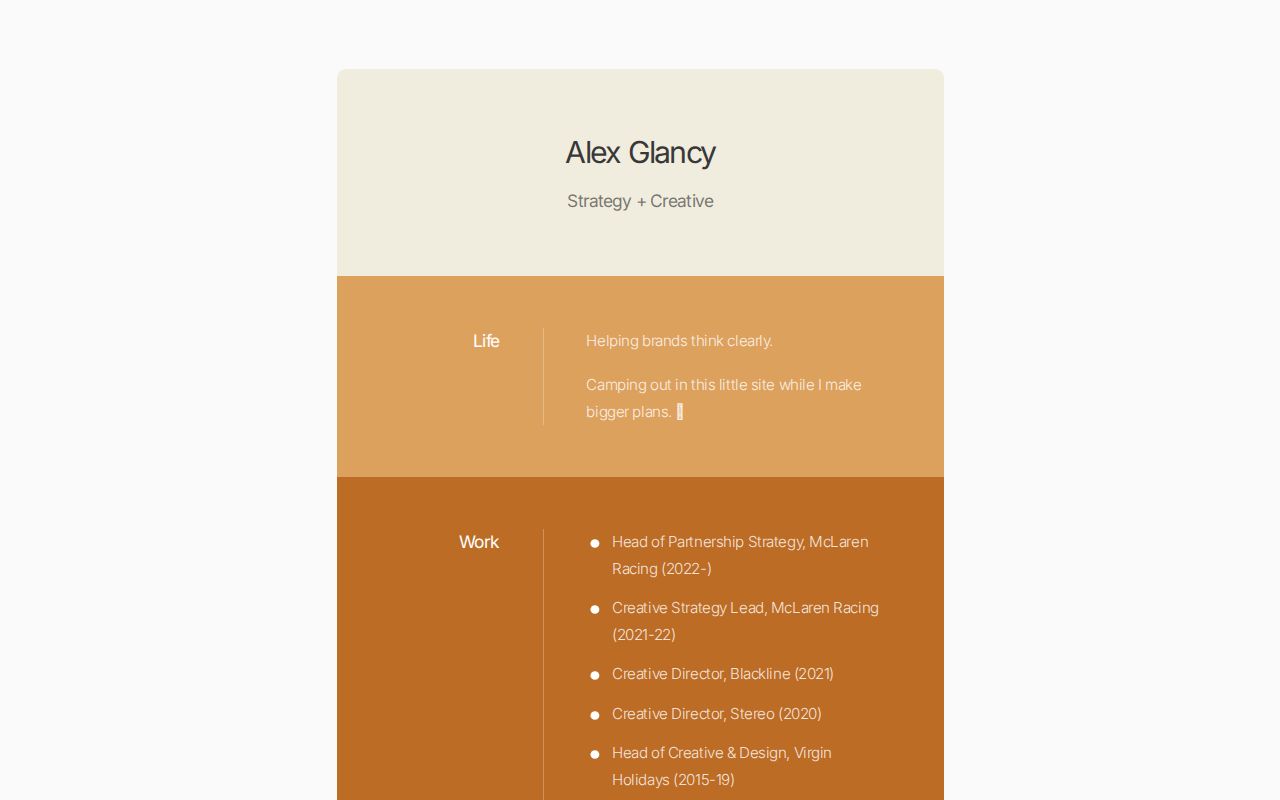 Alex Glancy | Strategy + Creative